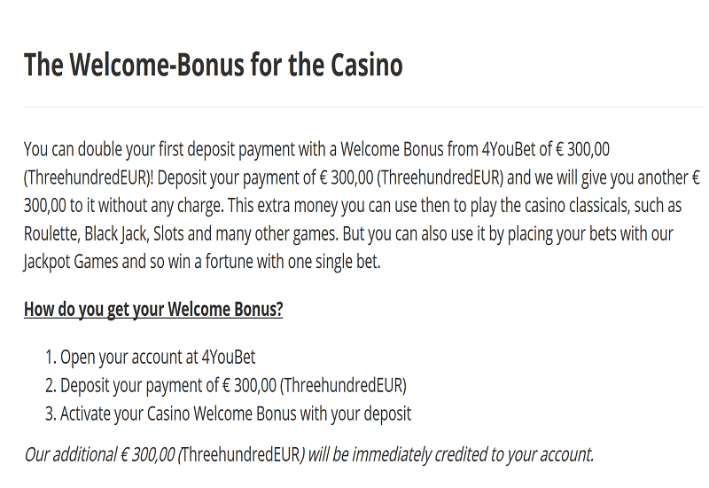 4YouBet Casino Promotion