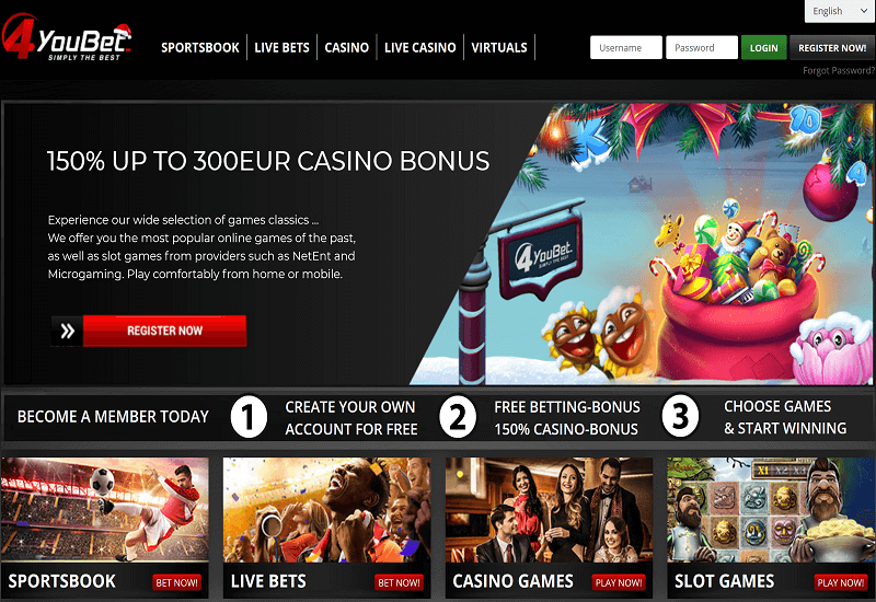 4YouBet Casino Home Page
