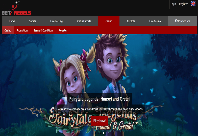 Bet Rebels Casino Home Page