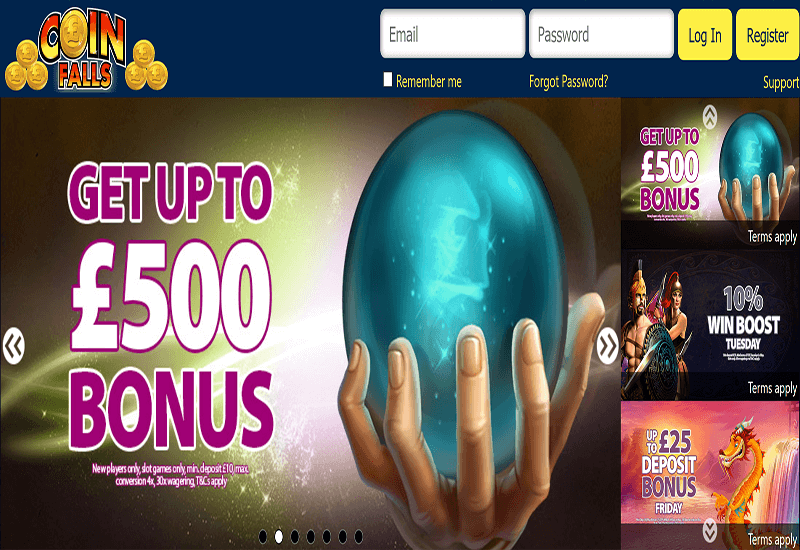 Coin Falls Casino Home Page