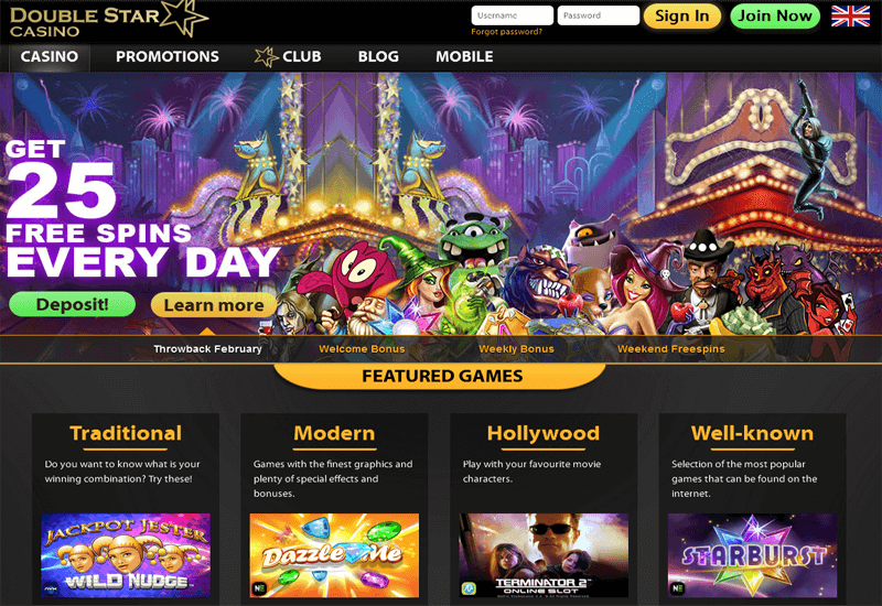 Double Star Casino Home Page