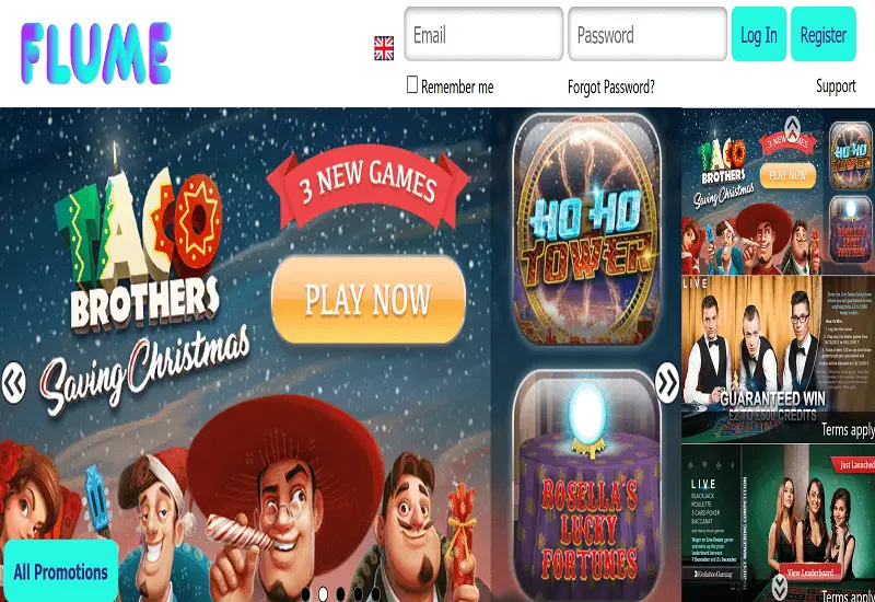 Flume Casino Home Page