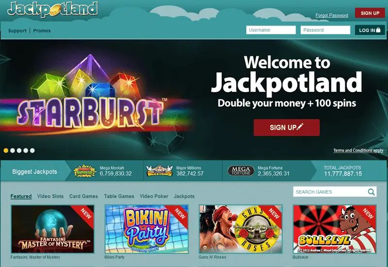 Jackpot Land Casino Home Page