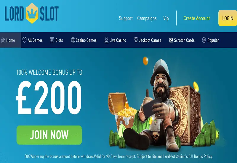 Lord Slot Casino Home Page