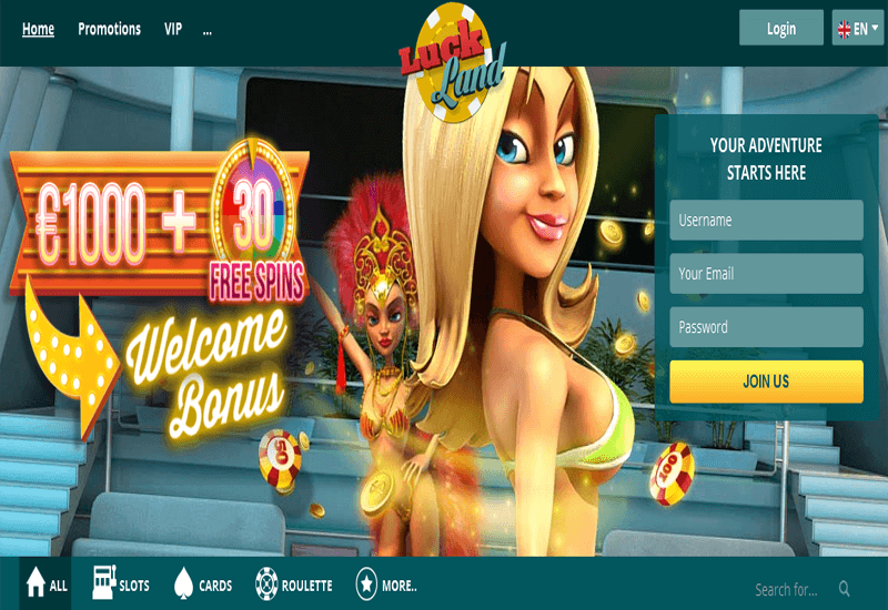 Luck Land Casino Home Page