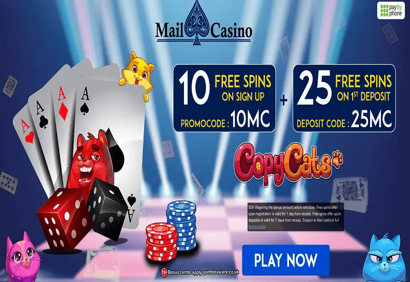 Mail Casino Bonus And Review 100 Up To £200 + 35 Free Spins