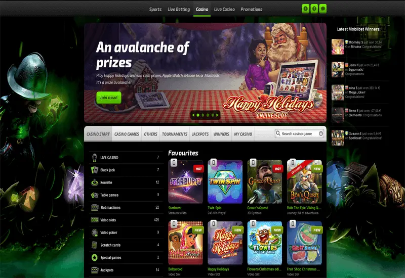Mobilbet Casino Home Page