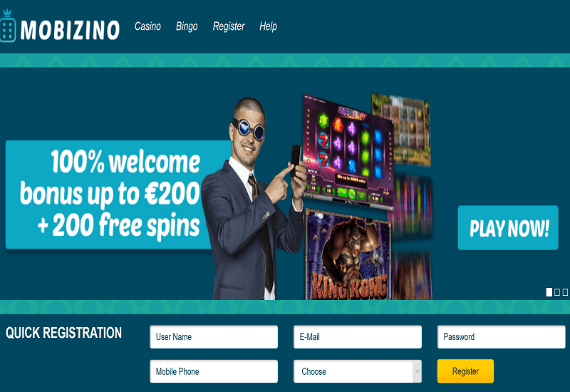 Mobizino Casino Home Page