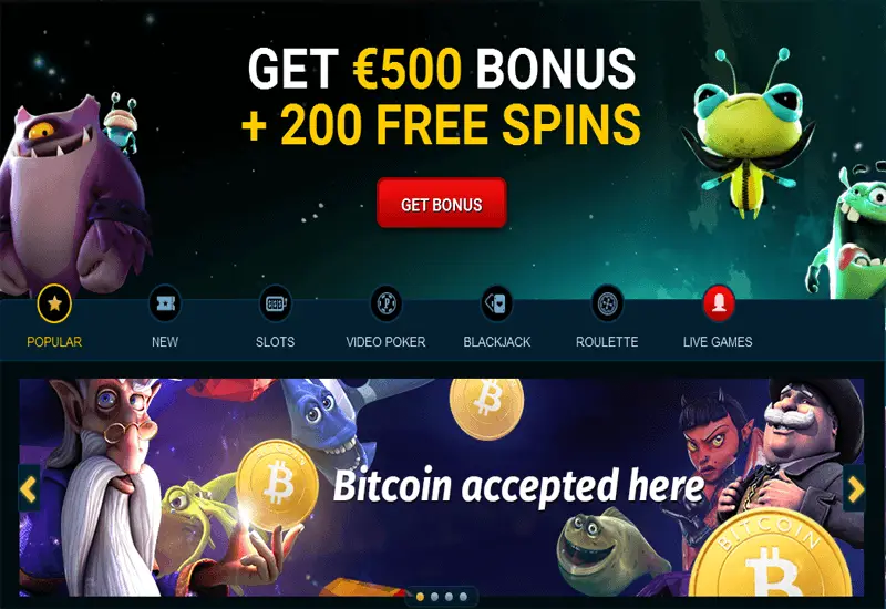 PlayAmo Casino Home Page