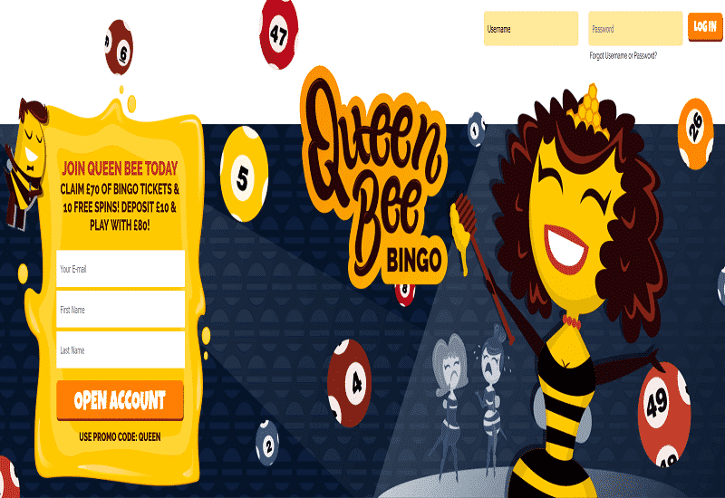 Queen Bee Casino Home Page