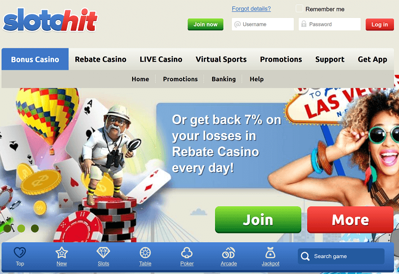 SlotoHit Casino Home Page