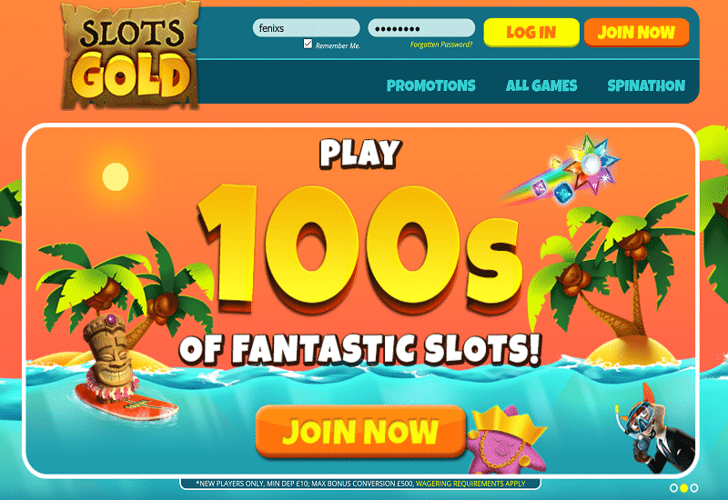 Slots Gold Casino Home Page