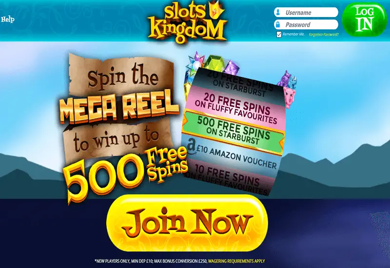 Slots Kingdom Casino Home Page