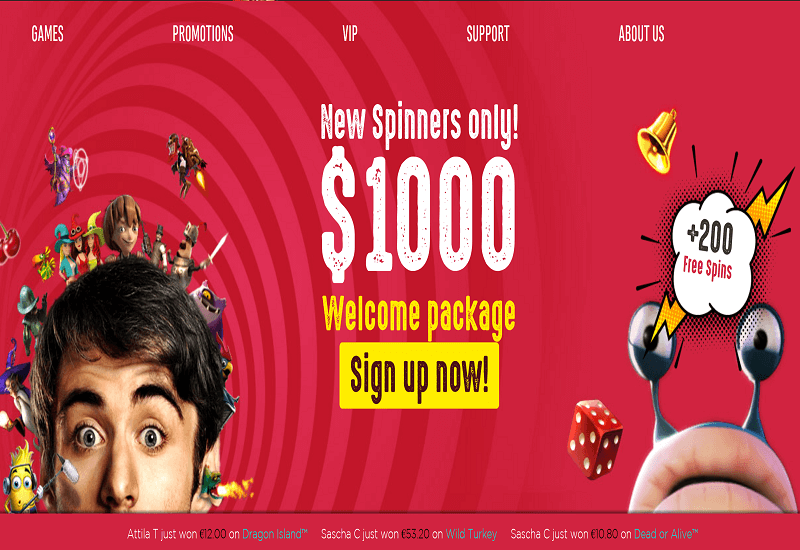 Spinit Casino Home Page