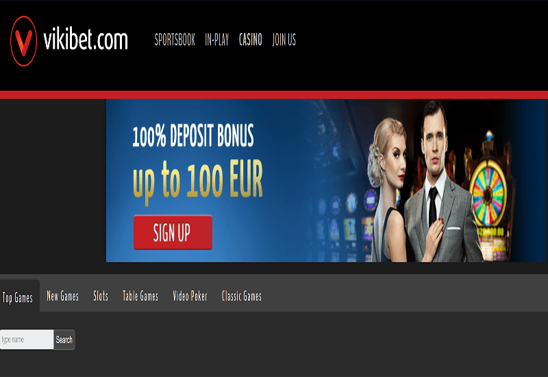VikiBet Casino Home Page