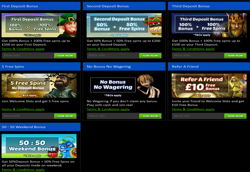 Welcome Slots Casino Promotions