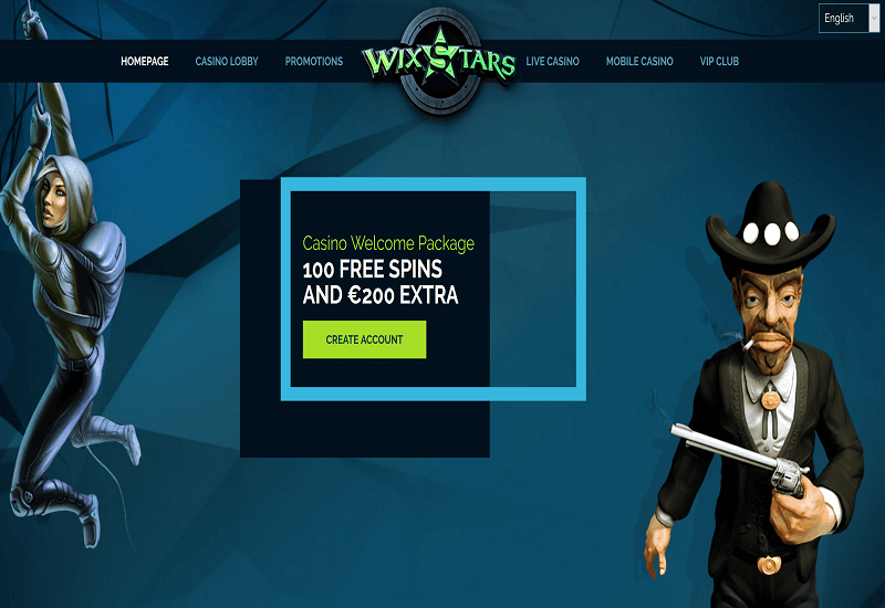 Wixstars Casino Home Page