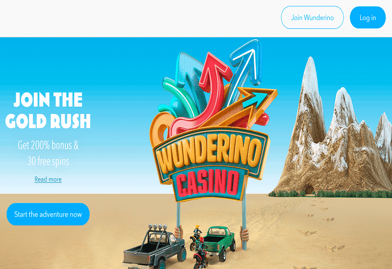 Wunderino Casino Home Page