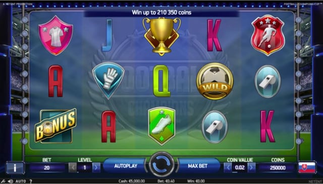 Football: Champions Cup Video Slot from NetEnt