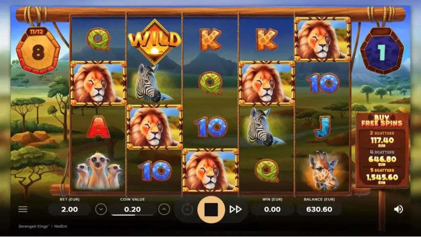 Serengeti Kings Video Slot - NetEnt