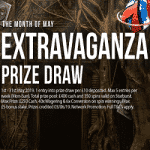 Extravaganza Prize Draw -  in May